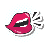 a pop art style mouth