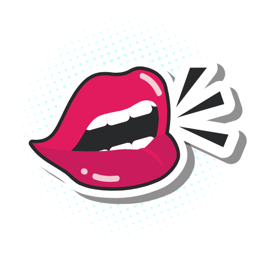 a pop art style mouth
